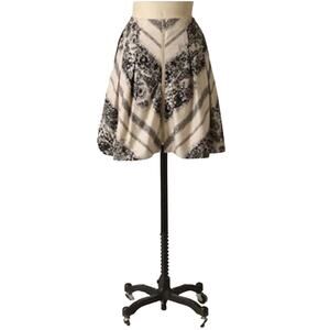 Anthropologie Edme & Esyllte Pathways Floral Mini Tan/Black Skirt